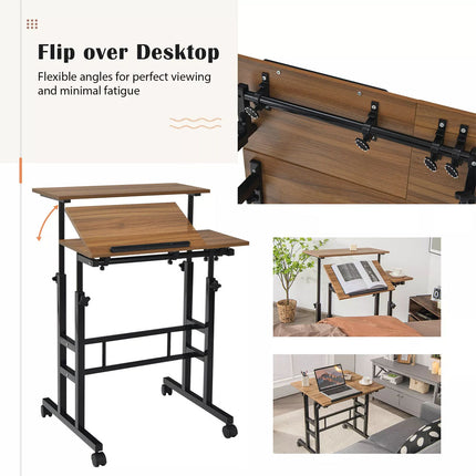 Mobile Laptop Desk Portable Computer Table Adjustable Stand Desks Bed