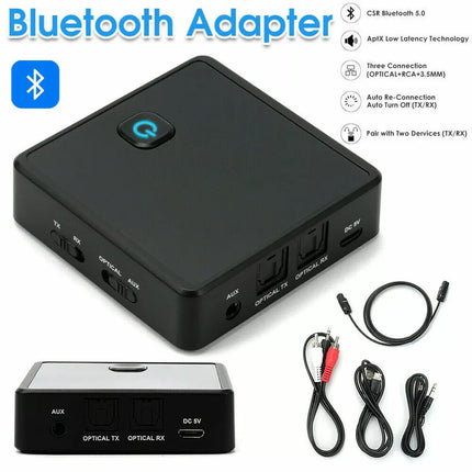 Bluetooth 5.0 Transmitter Receiver Audio RCA Optical Wireless Adapter for TV PC