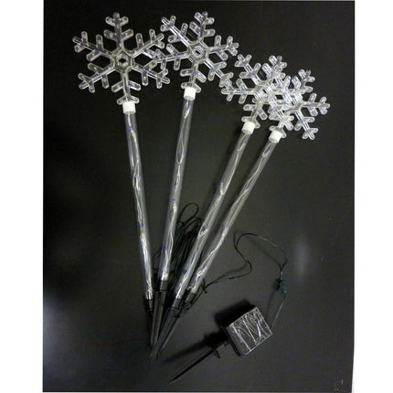 4 Pieces 40 LED Blue Snowflakes Solar Christmas Garden Lights