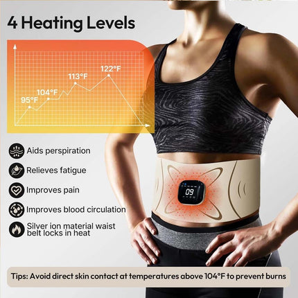 EMS Abs Sculptor, Ab Toning Belt with Heating Pad Cellulite Removal Fat Burning B
