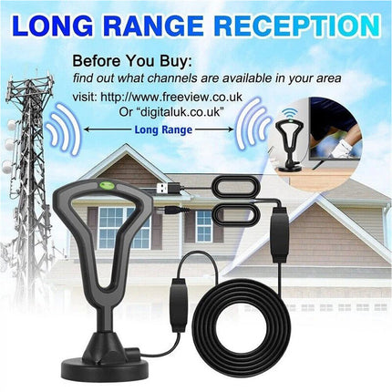 5600 Miles Digital TV Antenna HDTV Amplified 4K 1080P Indoor/outdoor