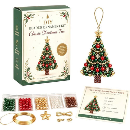 DIY Beaded Christmas Tree Ornament Craft Kit Handmade Beaded Hanging Set Style 1