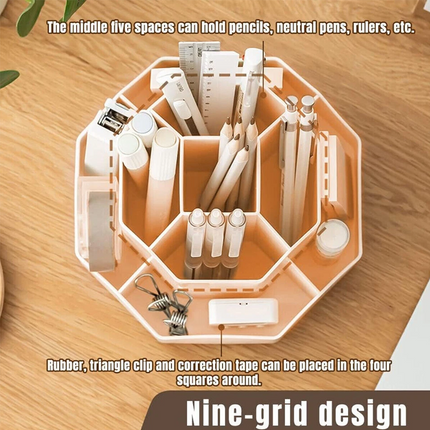 360 Degree Rotating Pen Organiser Large Capacity Desktop Holder Office