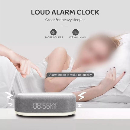 Digital Alarm Clock Charging Station Bluetooth Speaker 15W Wireless Fast Charger