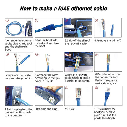 CAT6/5 Network Cable Tool Tester RJ45 Crimper Ethernet LAN Kit Crimping Set