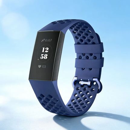 Fitbit Charge 3 4 Watch Soft Silicone Sports Replacement Band Wrist Strap Midnight Blue