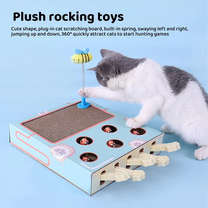 Cat Toy Whack-a-Mole Cat Scratching Board Corrugated Cardboard Scratching Pad