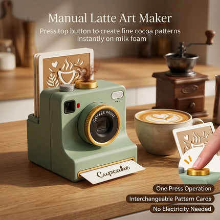 3D Printed Latte Art Camera, Coffee Powder Printer with Multiple Stencil Cards