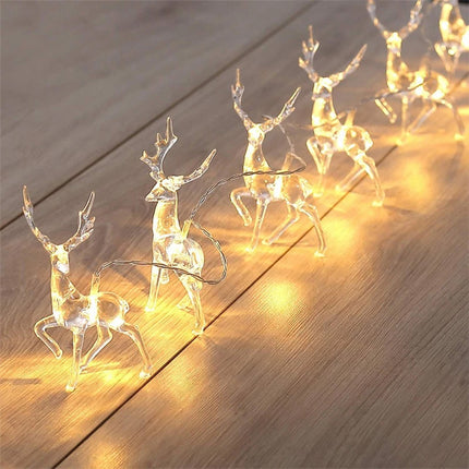 Deer LED String Light 10LED Battery Operated Reindeer Christmas String Lights