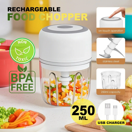 250ML USB Rechargeable Mini Food Garlic Grinder Electric Garlic Chopper Cordless