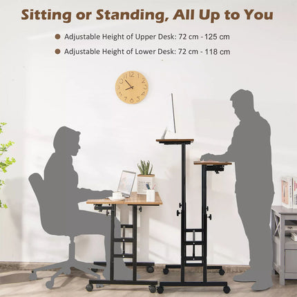 Mobile Laptop Desk Portable Computer Table Adjustable Stand Desks Bed