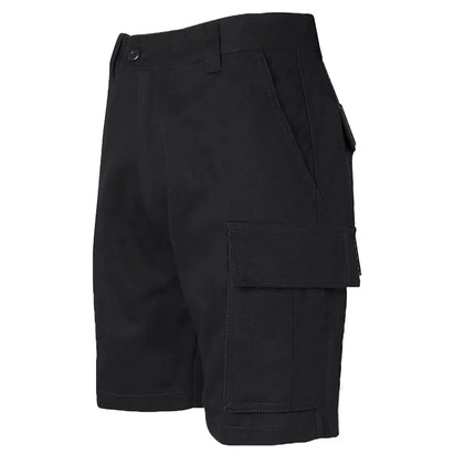 Mens Cargo Work Shorts Cotton Drill Heavy Duty Tradie Multi Pockets Black