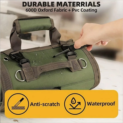 Big Pouch Tool Bag Large Wrench Roll Heavy Duty Bag Oxford Tool Roll Organizer Green
