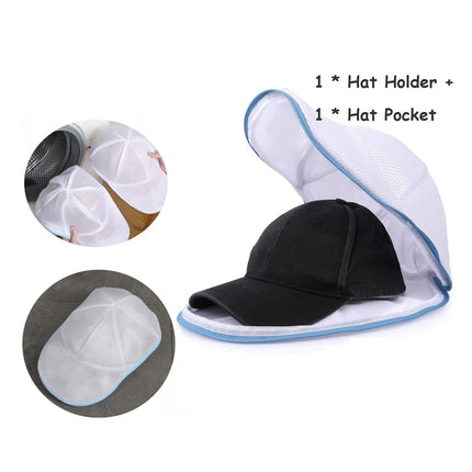 1Set Hat Washer Cage Baseball Cap Washing Cage Hat Washer for Washing Machine Hat Holder + Hat Pocket