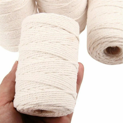 4mm Natural Cotton Rope Cord String Twisted Beige Craft Macrame Artisan