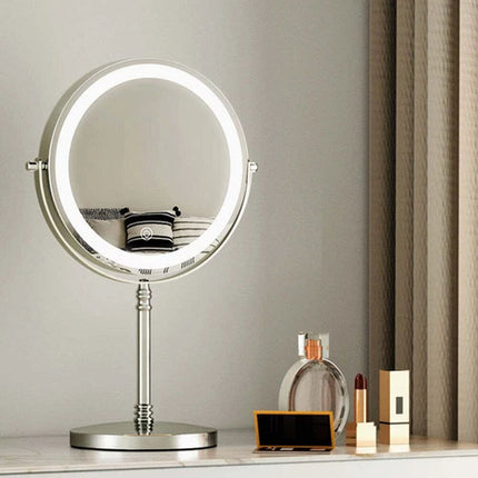 Makeup Mirror LED Light Cosmetic Rotation 10X Magnifying Round 360°