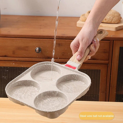 Non-Stick Egg Maker 4 Cup Pancake Burger Frying Pan Fried Egg Breakfast Cookware White