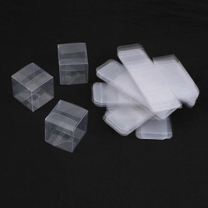 100x PVC Clear Transparent Macaron Square Cube Box For Wedding Favour Gift Candy