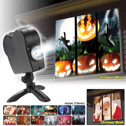 Window Wonderland Projector Halloween Christmas Holographic Projection Light