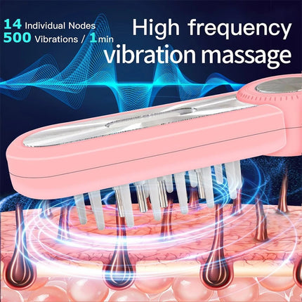 Pro Scalp Therapy Brush 3 in 1 Electric Head Scalp Massager Hair Oil Applicator Pink