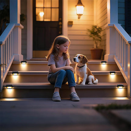 8PCS Outdoor Solar LED Deck Lights | Garden Pathway Patio Step Fence Stair Lamps