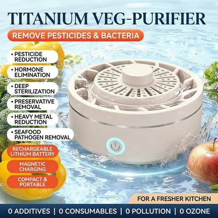 Fruit and Vegetable Cleaning Machine Purifier Portable Washing Cleaner Device  (Khaki)