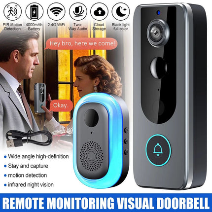 Wireless WiFi Doorbell Camera Audio Intercom Motion Detect Night Vision Doorbell