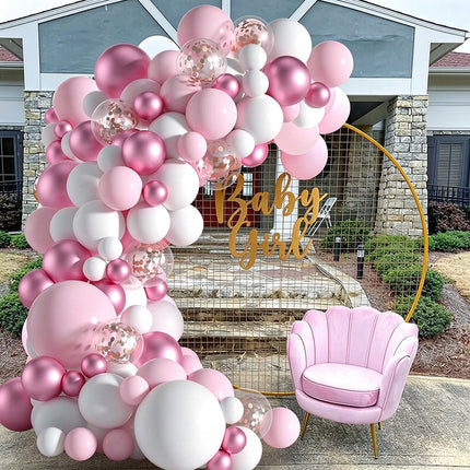 95Pcs Pink White Balloon Garland Arch Kit, Balloon Decorations for Wedding Birthday Party