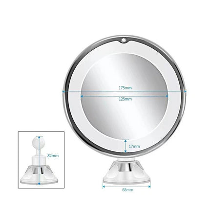 10X Magnifying Makeup Mirror With LED Light Cosmetic 360° Rotation Flexible 2PCS