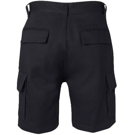 Mens Cargo Work Shorts Cotton Drill Heavy Duty Tradie Multi Pockets Black