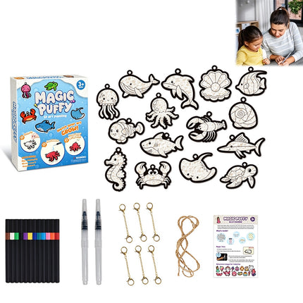 Christmas Gifts Magic Puffy Paint 3D Foam Texture Painting Kit DIY Bubble Drawing Pens Art Set