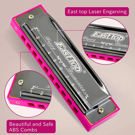 Blues Harmonica 10Holes C Key Beginner Harmonica for  Adults Gift