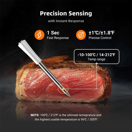 Mini Wireless Bluetooth Meat Thermometer for BBQ Grill Oven Smoker IP67