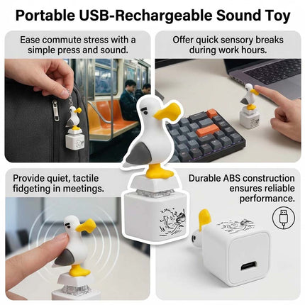 4Pcs Seagull Keychain,Button with Sound Rechargeable Keyboard Clicker Fidget