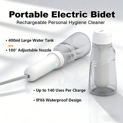Portable Electric Bidet 400ml Rechargeable Travel Bidet IPX6 3 Modes