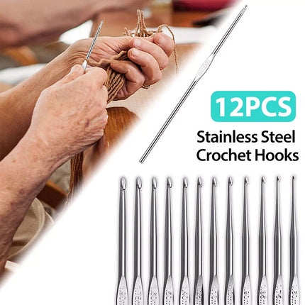 179Pcs Beginner Crochet Hooks Kit 5 Roll Yarn Knitting Needles Sewing Tools Set