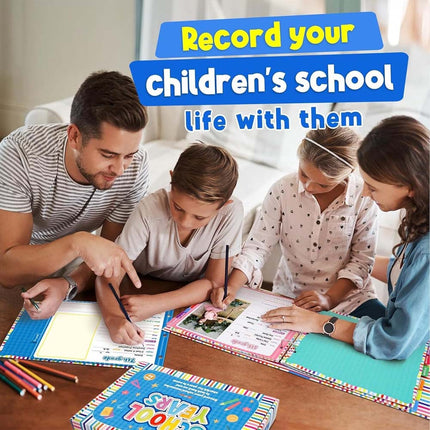 School Memory Book Scrapbook, Photo Album with Keepsake Pocket from