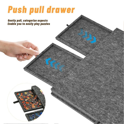 1000 Piece Puzzle Board  Tilting Felt Surface 2-in-1 Stand & 6 Drawers