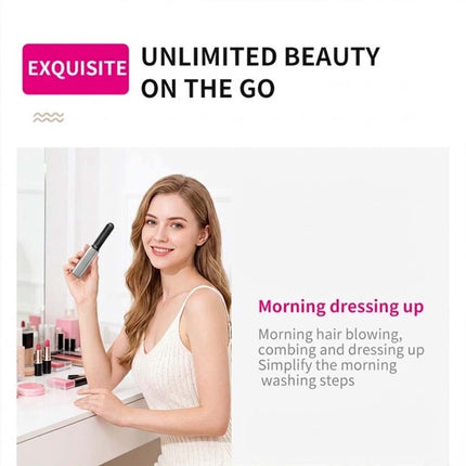 White Cordless Mini Hair Straightener Brush USB Rechargeable