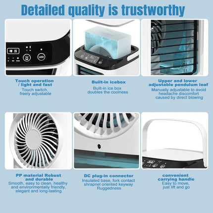 Portable Air Conditioner Personal Space Evaporative Air Cooler  AC Dual Fans