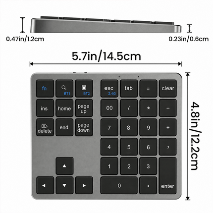 35 Keys Bluetooth-compatible Wireless Numeric Keypad Dual Mode Keyboard