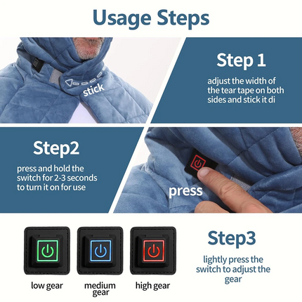 Cordless Weighted Heating Pad Electric Neck Shoulder Back Heating Warmer Wrap