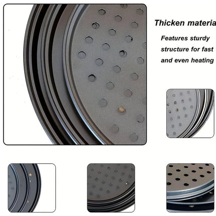 4Pcs Pizza Steel Pan for Oven Nonstick Perforated Round Pizza Baking Sheet Oven Tray 24.5+26+28+32cm