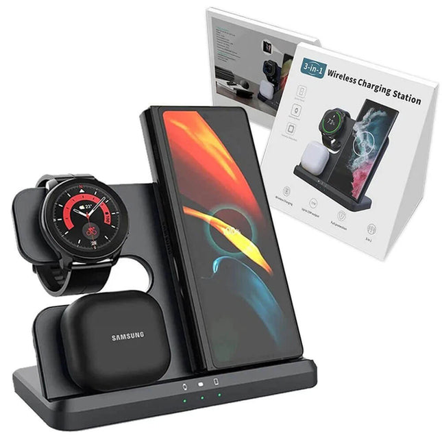 15W Fast Charging Wireless Charger Station Ft Samsung Galaxy Phone Watch Earbuds