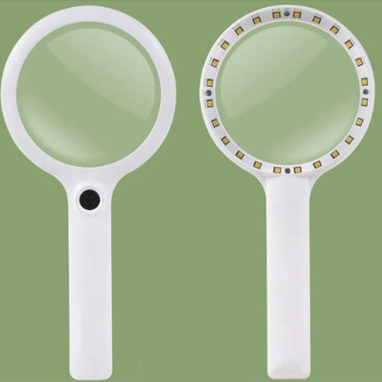 30X  10X Handheld Magnifier Rechargeable 24 LED Light Magnifying Glass