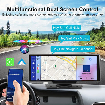 4K 10.26'' Touch Dash Camera Cam Dual Car Recorder for CarPlay Android Auto OZ