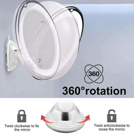 10X Magnifying Makeup Mirror With LED Light Cosmetic 360° Rotation Flexible 2PCS