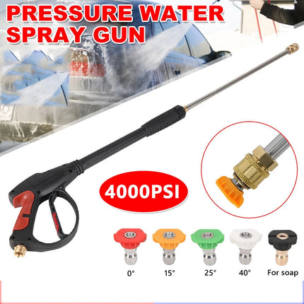 5 Nozzles High Pressure Washer Lance Gun 1/2" BSP Extension Wand Spray Cleaner