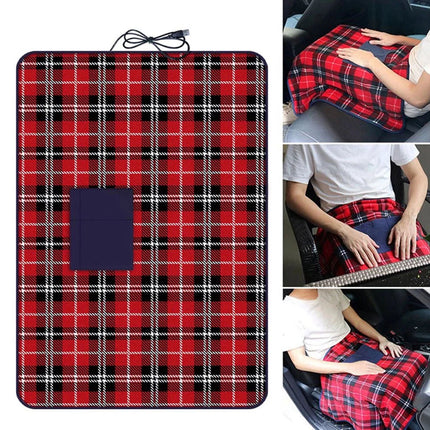 Multifunctional 12V Electric Heated Blanket Car Soft Travel Camping Rug Caravan