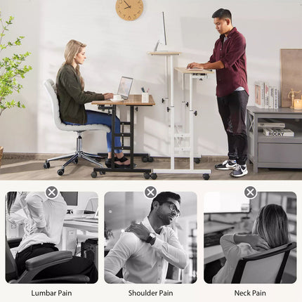 Mobile Laptop Desk Portable Computer Table Adjustable Stand Desks Bed